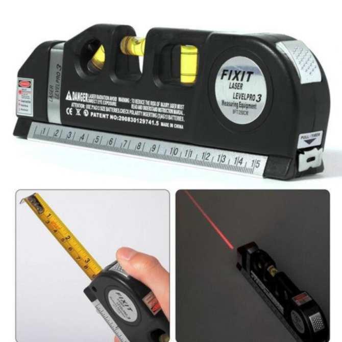 Thước laser đo thẳng, ngang, góc kiêm thước dây 2.5m