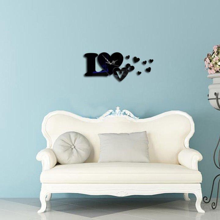 Đồng hồ dán tường nghệ thuật DIY - Love B