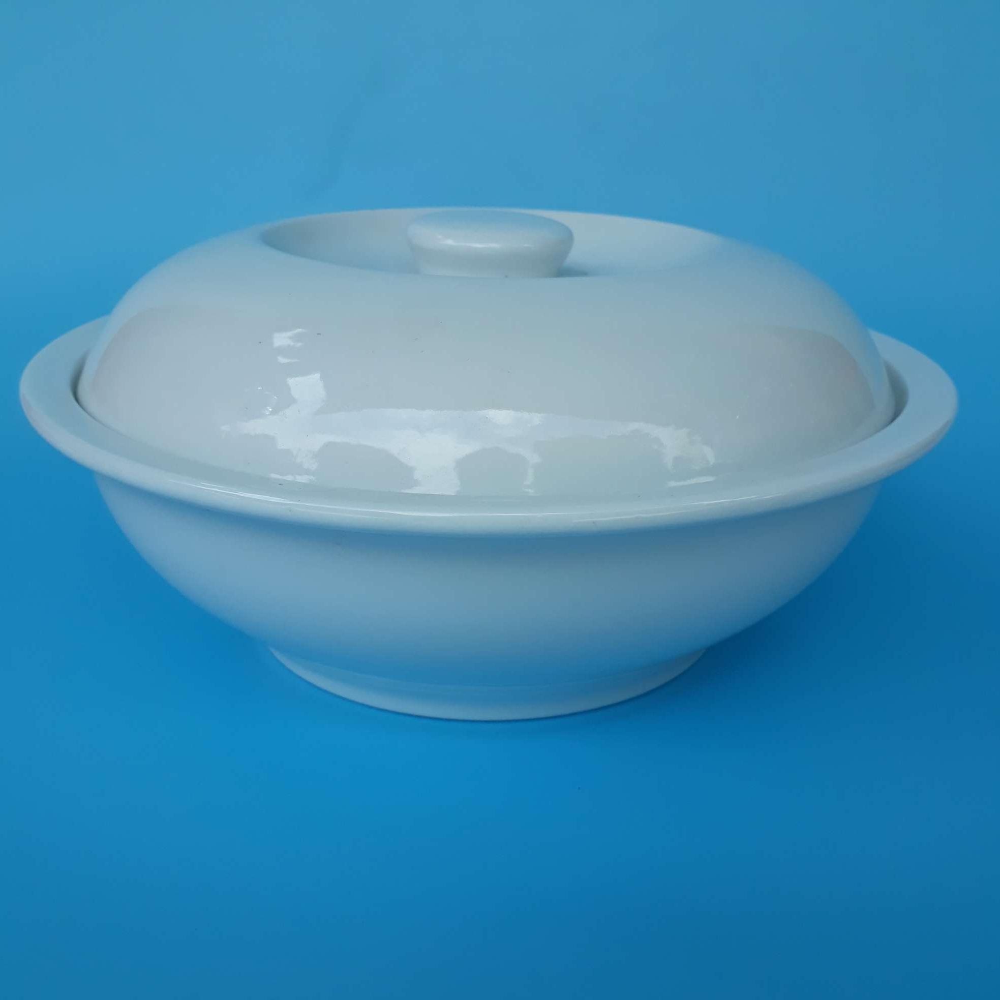 Thố sứ - Âu cơm sứ Hải Dương  có nắp ( Trắng)