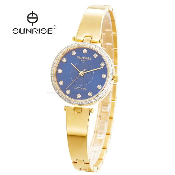 Đồng hồ nữ siêu mỏng Sunrise 9936AA đính đá Fullbox kính Sapphire chống xước