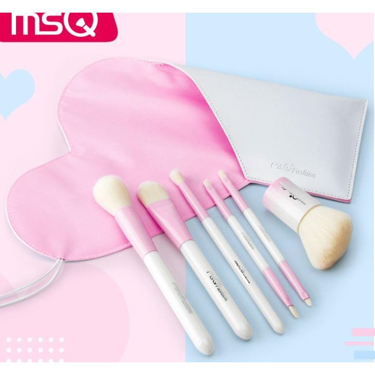 Bộ cọ trang điểm cá nhân MSQ 6 cây 8 đầu cọ - màu trắng hồng tốt nhất
