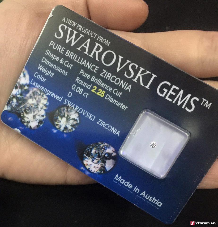 [HCM]Đá kim cương nhân tạo đính răng đế nhọn ép Swarovski vỉ 3.0 ly