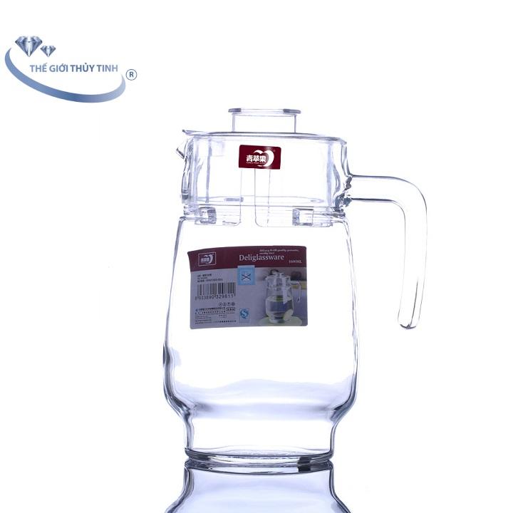 Bình thủy tinh có quai miệng rót nước 1.6 lít deli