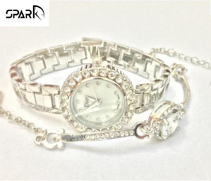 Combo Đồng hồ nữ kèm lắc tay kim loại thời trang style Hàn Quốc + Tặng kèm hộp đựng đồng hồ sang trọng (Đỏ hoặc đen)