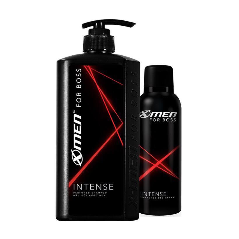 Combo Dầu gội nuóc hoa Xmen forBoss 650ml+Xịt khử mùinước hoa Xmen for Boss150ml
