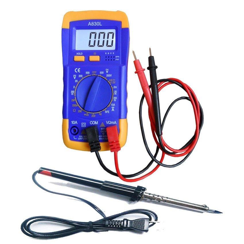 Đồng hồ đo vạn năng digital multimeter a830l kèm mỏ hàn 60w
