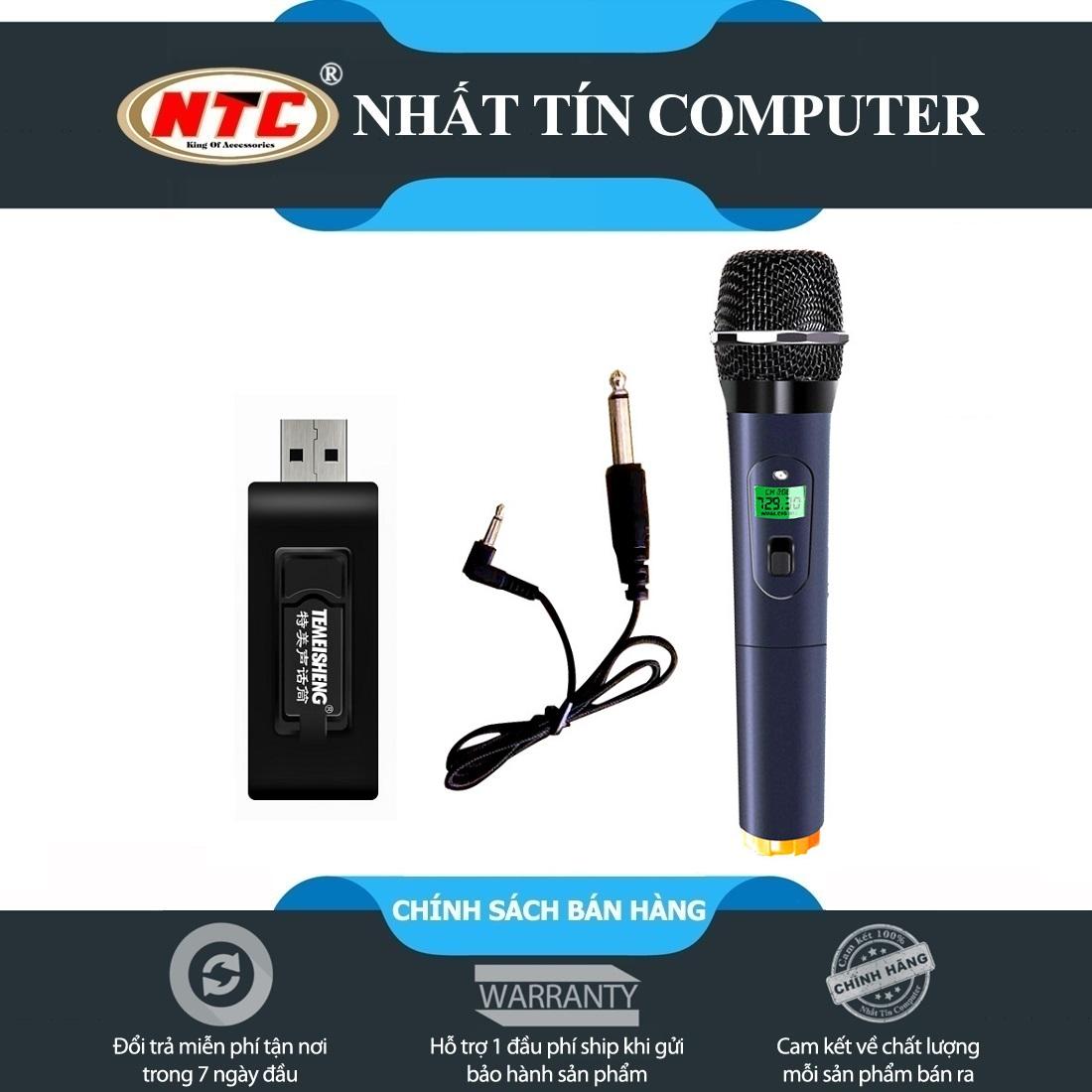 Micro Karaoke không dây cho loa kéo Daile / Aige / Zansong/ Shuae V12 màn hình LCD (đen) - Hỗ trợ các thiết bị có jack cắm 3.5mm và 6.5mm - Nhất Tín Computer