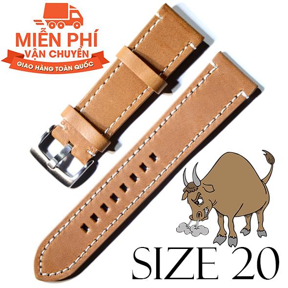 Dây đồng hồ da bò cao cấp SIZE 20mm , chất liệu da Bò thật 100%, dùng cho dây đeo đồng hồ