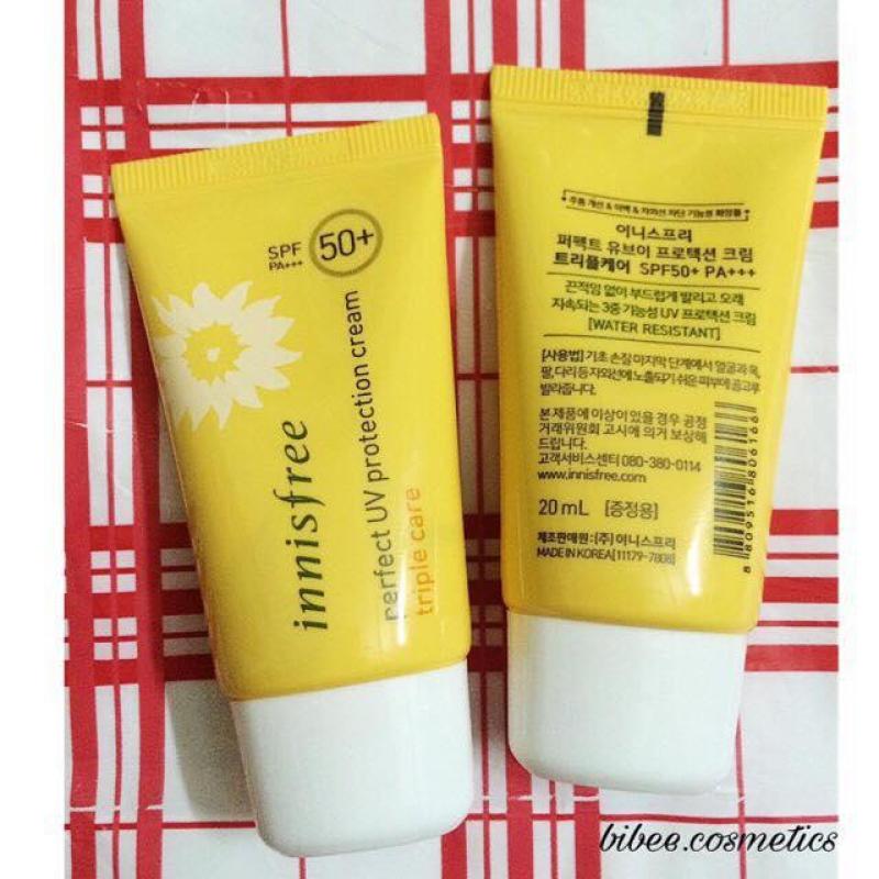 Kem chống nắng Innisfree Perfect UV Protection Cream Triple Care SPF50+PA+++ minisize 20ml nhập khẩu