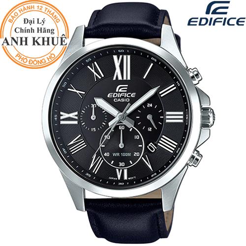 Đồng hồ nam dây da edifice chính hãng casio anh khuê efv-500l-1avudf