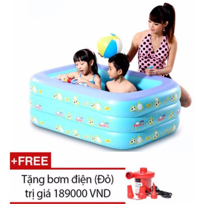 Phao bơi và phụ kiện bơi Bể bơi phao 3 tầng 1m3 cho bé - bể phao 1m3