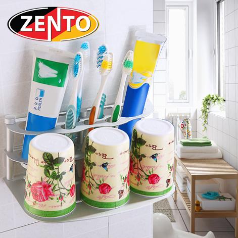 Kệ để bàn chải và kem đánh răng kèm 3 cốc olo1688