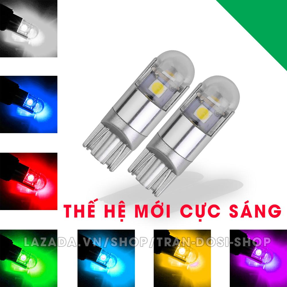 Cặp (02 bóng) đèn LED demi, xi nhan T10 3SMD 3030 siêu sáng