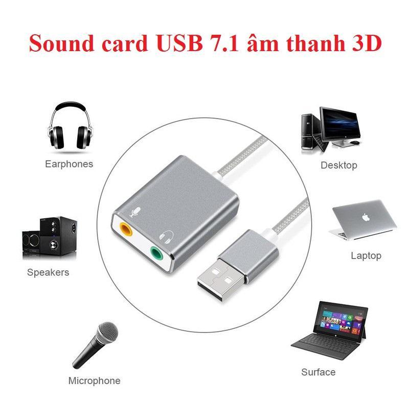 Sound card USB 7.1 âm thanh 3D giảm sốc