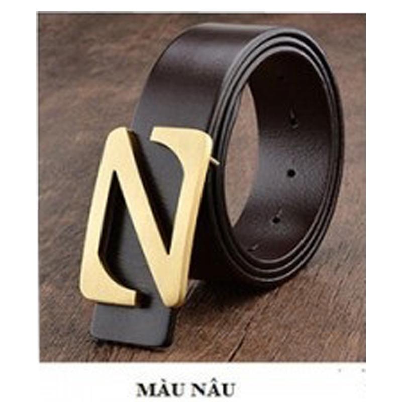 Dây nịt da,Thắt lưng nam phong cách độc đáo khóa đúc đồng nguyên khối (mặt chữ Z)