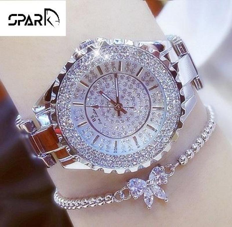 Đồng hồ nữ BeeSister viền đá xoay dây kim loại đặc tinh tế style Hàn Quốc + Tặng hộp đồng hồ sang trọng và pin - Bộ sưu tập Bee Sister