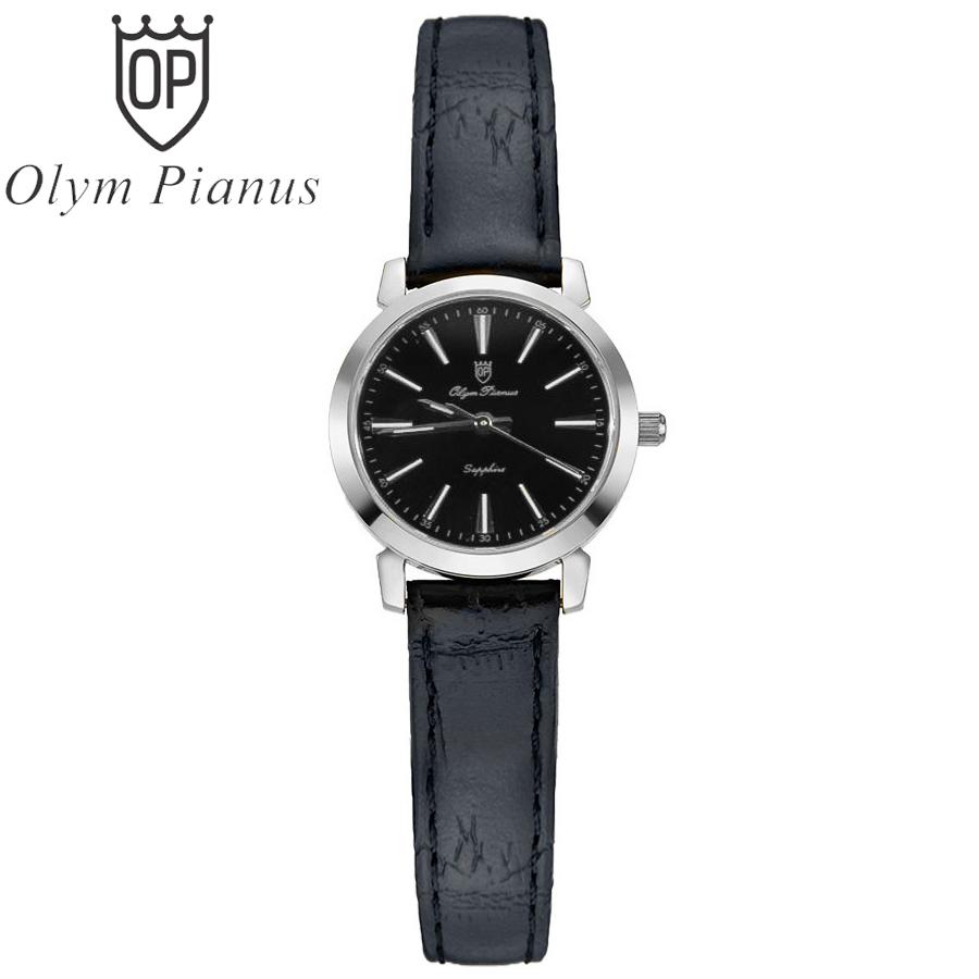 Đồng hồ nữ mặt kính sapphire olym pianus op130-03ls-gl đen