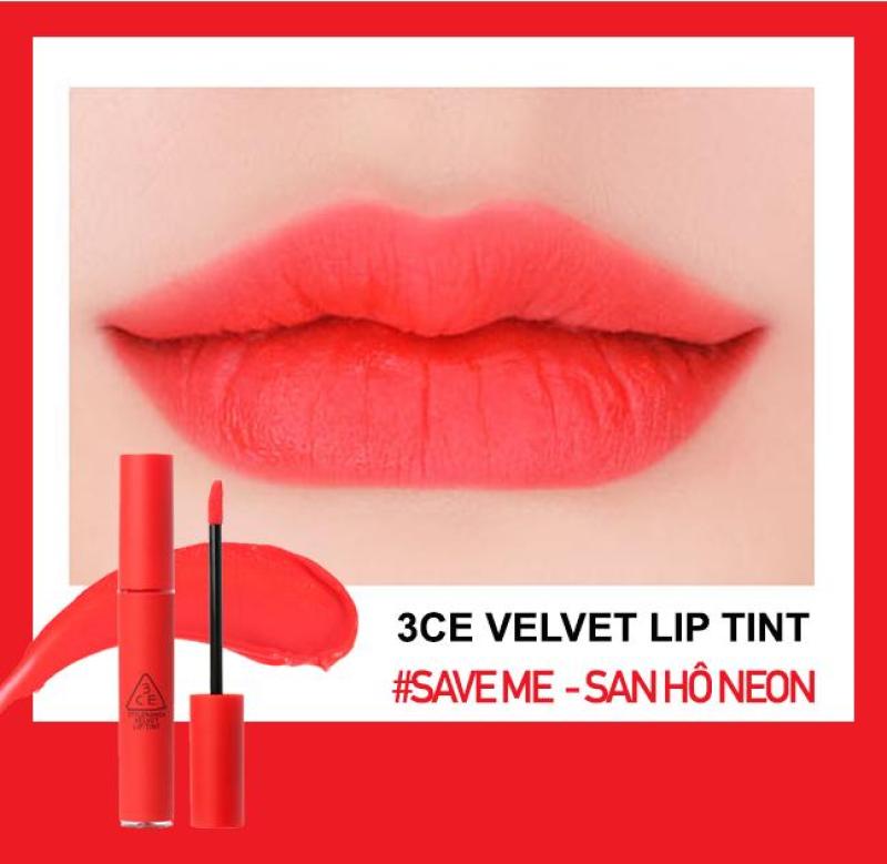 Son kem lì 3.C.E Velvet Lip Tint San Hô Neon #Save Me cao cấp