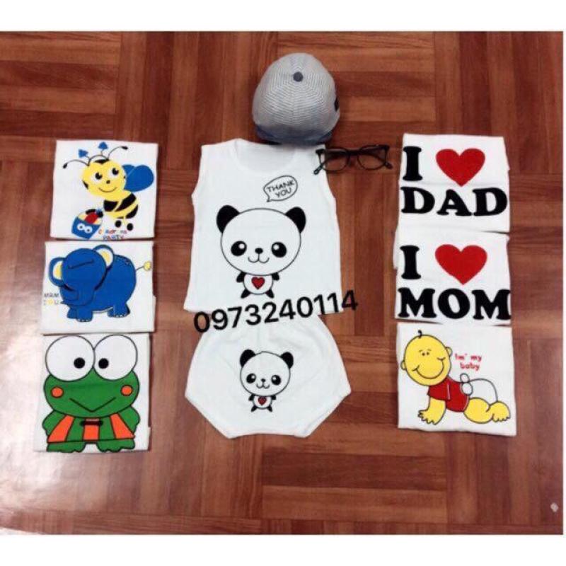 Nơi bán Sét 7 bộ chip slogan 100% cotton 4c cho bé trai- bé gái-9-12kg