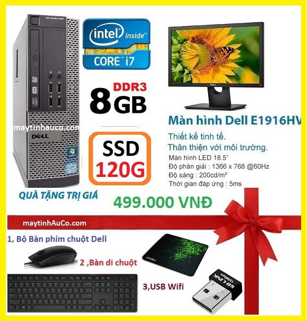 Máy tính để bàn đồng bộ dell optiplex 390 ,màn hình dell 18.5 inch wide - led , tặng bàn phím chuột dell , usb wifi bàn di chuột - hàng nhập khẩu