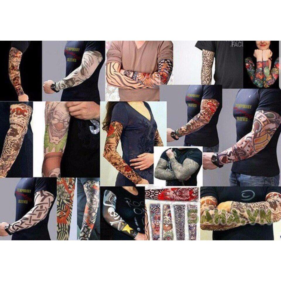 Đôi găng tay xăm hình 3D Tatoo chống nắng cho nam