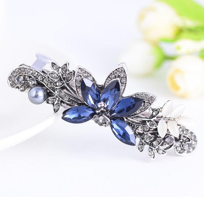 Kẹp tóc cao cấp đính đá phong cách Hàn Quốc - KT0009-Hoa Hạt Châu