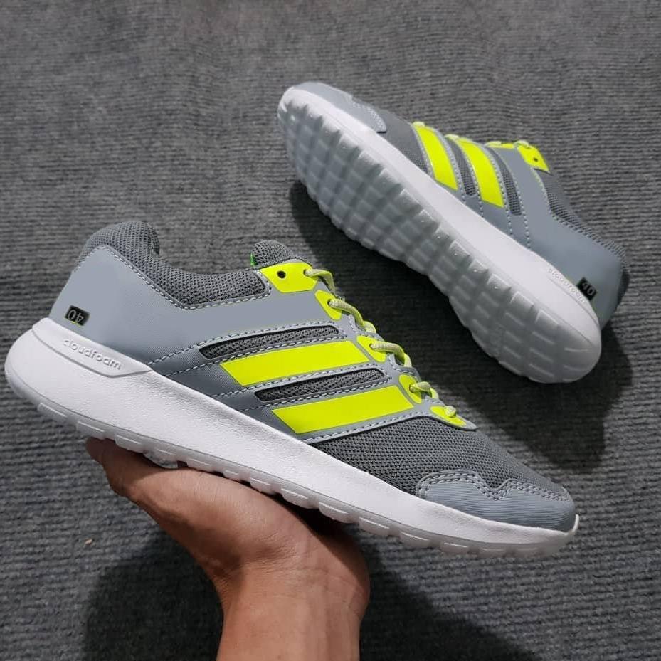 [HCM]Giày Thể Thao Sneaker Nam Nữ (Xám Phối Xanh Dạ Quang )