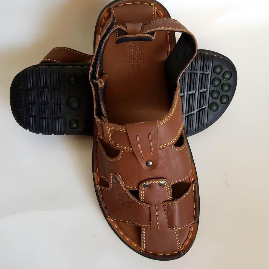[HCM]Sandal Bít Mũi Nam Da Bò Thật Cao Cấp Bảo Hành Một Năm