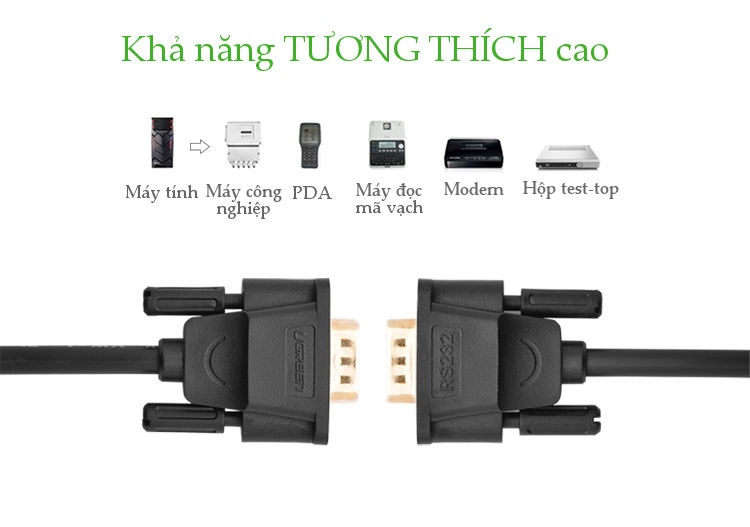 Dây nối dài COM RS-232 đực sang cái UGREEN DB101 Dây nối dài COM RS-232 đực sang cái UGREEN DB101