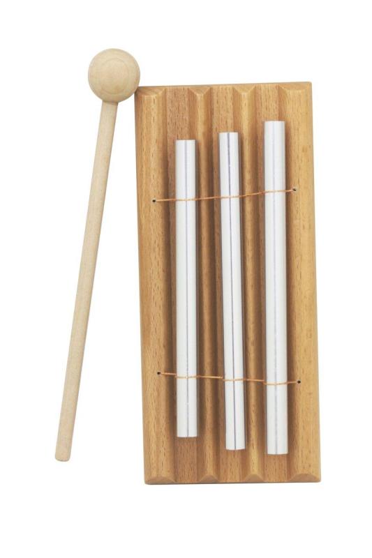 OBBB 1PC Wooden Percussion Three Bar Chime Percussion 3 Toner Musical Instruments with Wooden Percussion Hammer