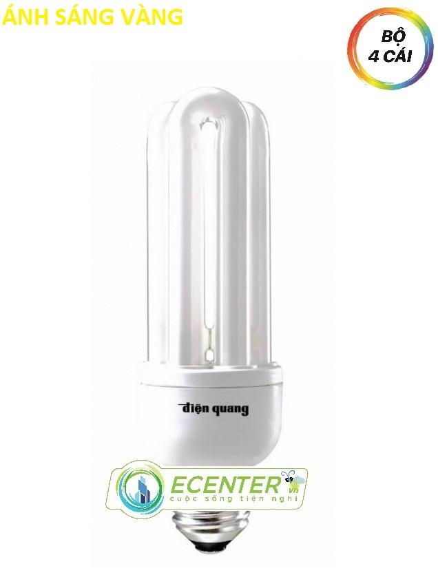 ( Bộ 4 ) Bóng Đèn Chữ U Compact Điện Quang 18W 3U - Trắng + Vàng