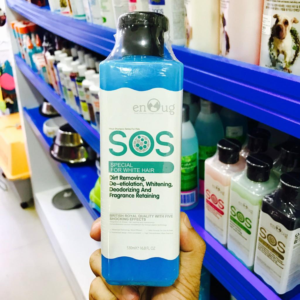 Sữa Tắm SOS (Có Tem Chống Hàng Giả- Nhái Trên Chai) Dành Cho Chó Mèo Có Bộ Lông Màu Trắng- Giúp Không Bị Bạc Màu