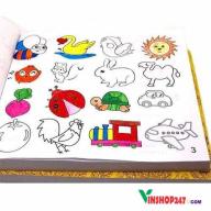 Bộ sách tô màu cho bé 5000 hình tặng kèm 12 cây bút màu thumbnail
