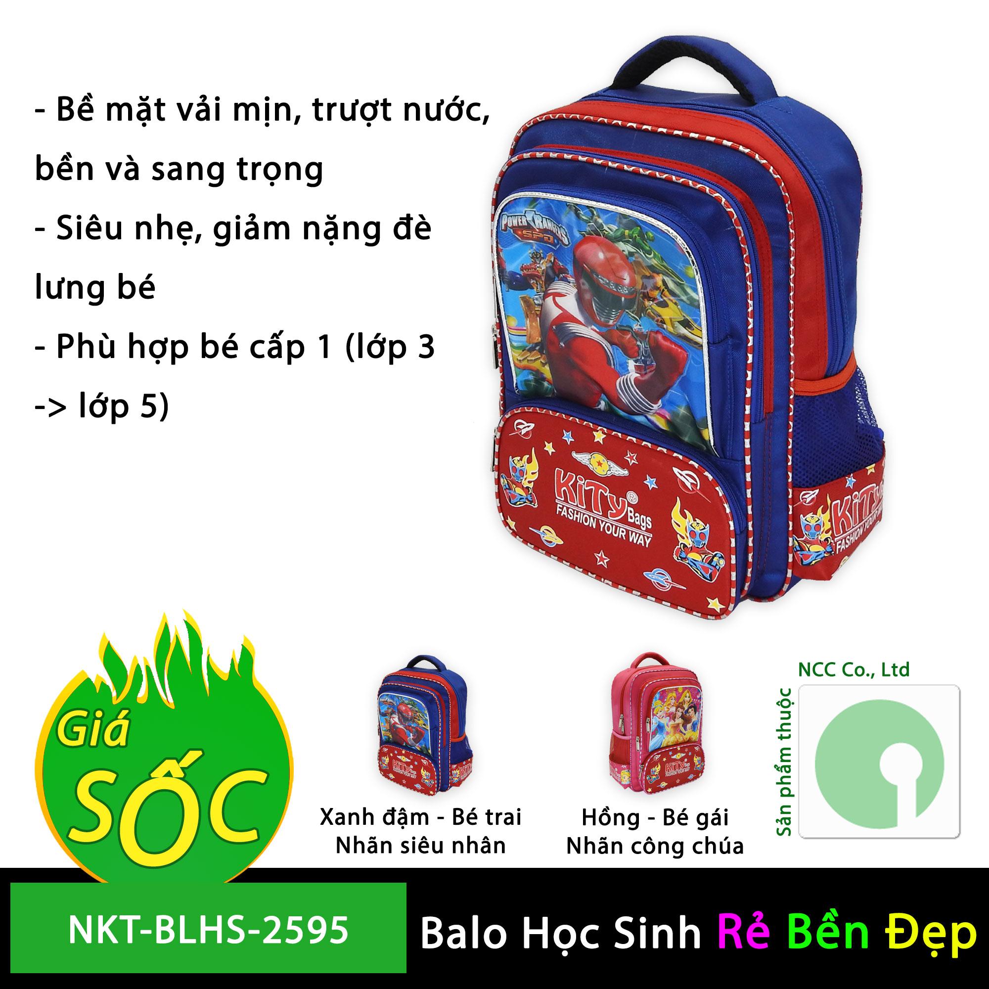 Cặp balo đeo vai quai chắc nhiều ngăn tiện lợi dành cho học sinh tiểu học - trường lớp cấp 1 - NKT-BLHS-2595