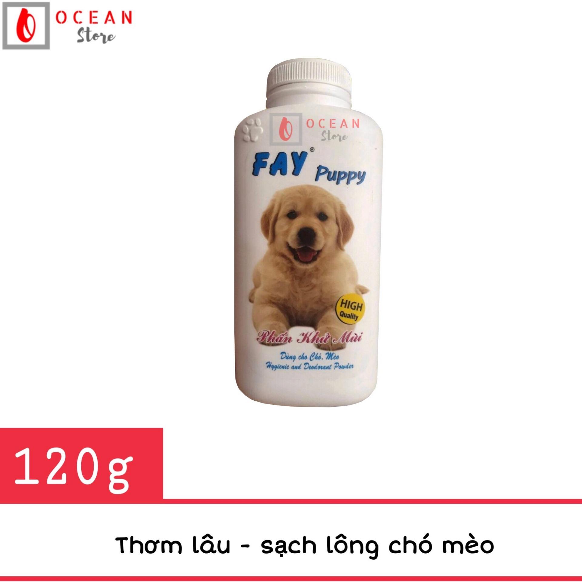 Phấn tắm khô khử mùi, diệt khuẩn cho chó - Fay Puppy 120g