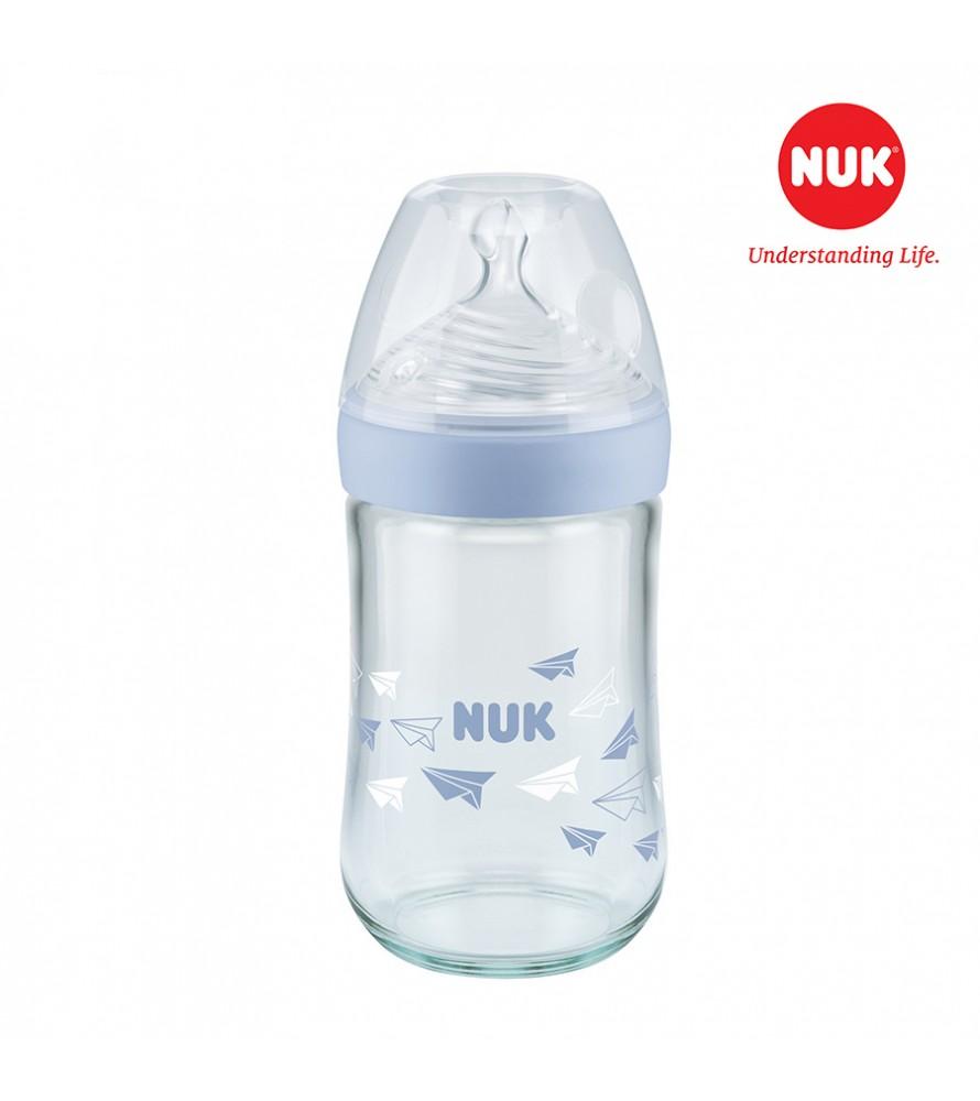 Bình sữa nuk pp nature sense 260ml núm ti silicone s2-m nu21496