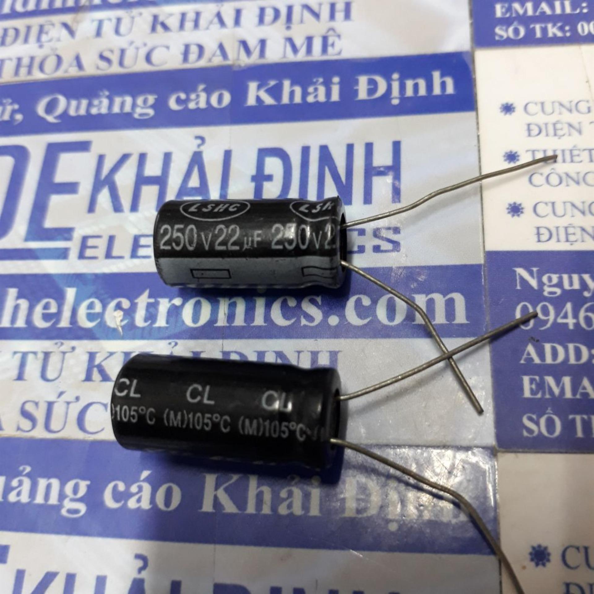 20 TỤ HÓA, TỤ PHÂN CỰC 22UF 250V 10x17mm kde1791