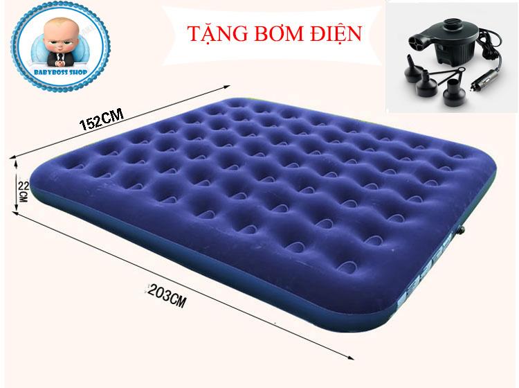 [ TẶNG BƠM ĐIỆN ] Nệm hơi cao cấp 67003 Đệm hơi gấp gọn phủ nhung nỉ
