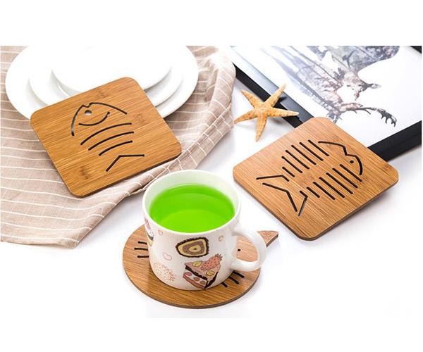 Sét 6 miếng lót nồi.cốc,bát... bằng gỗ hình kute