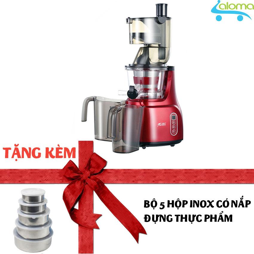 Máy ép chậm cao cấp Ranbem 615 2 lưới lọc vắt kiệt nước tặng bộ 5 hộp inox