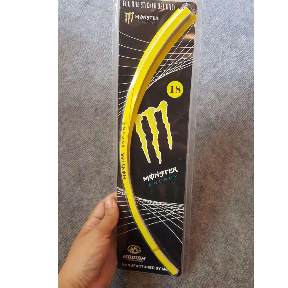 Bộ decal dán vành xe monster ( vàng)