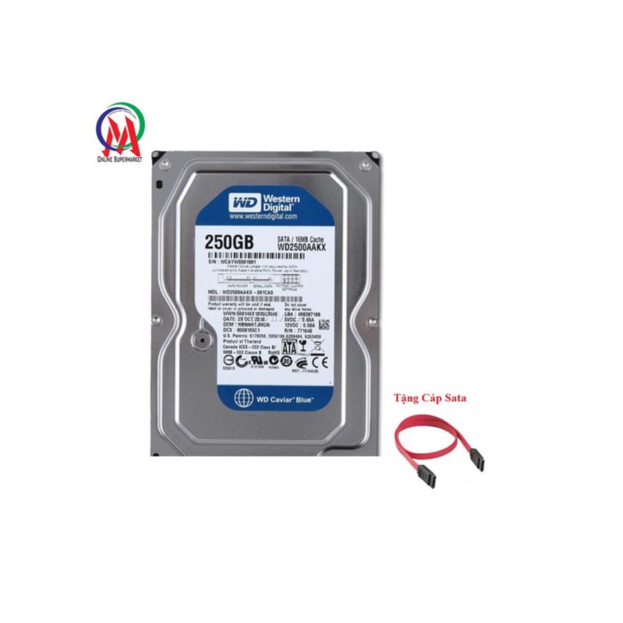 Ổ cứng pc 250gb w d bh 24 tháng tặng cáp sata
