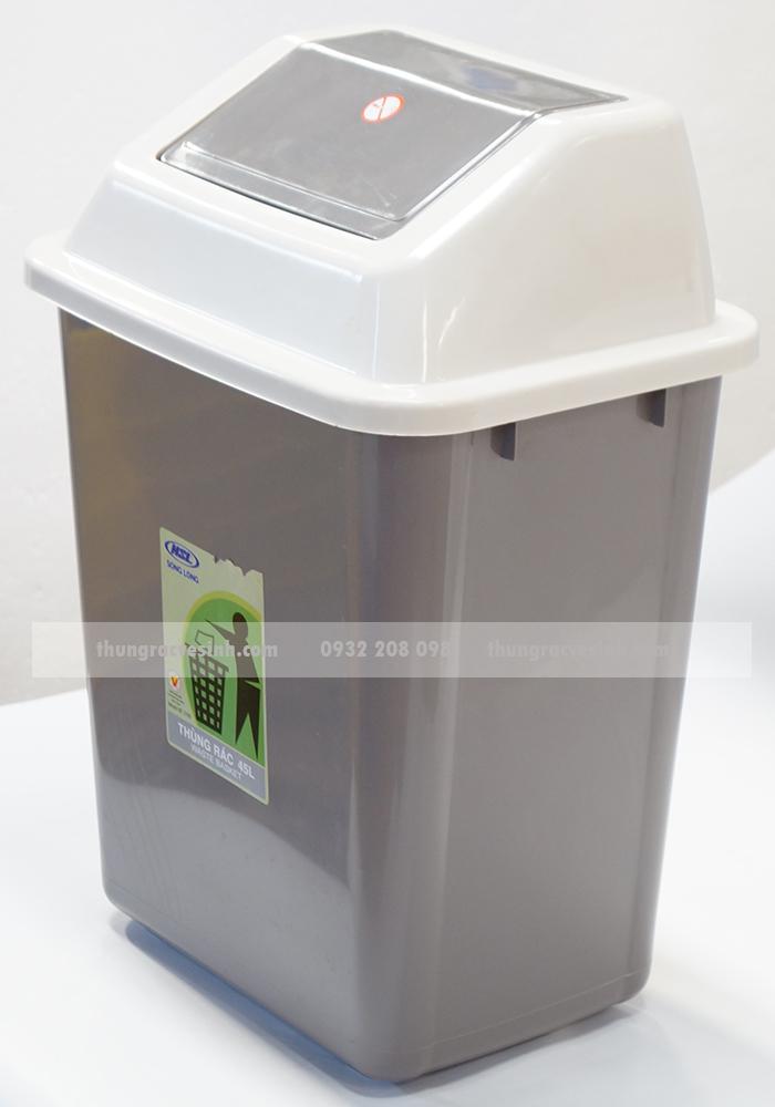 Thùng rác nhựa nắp lật 45 lít