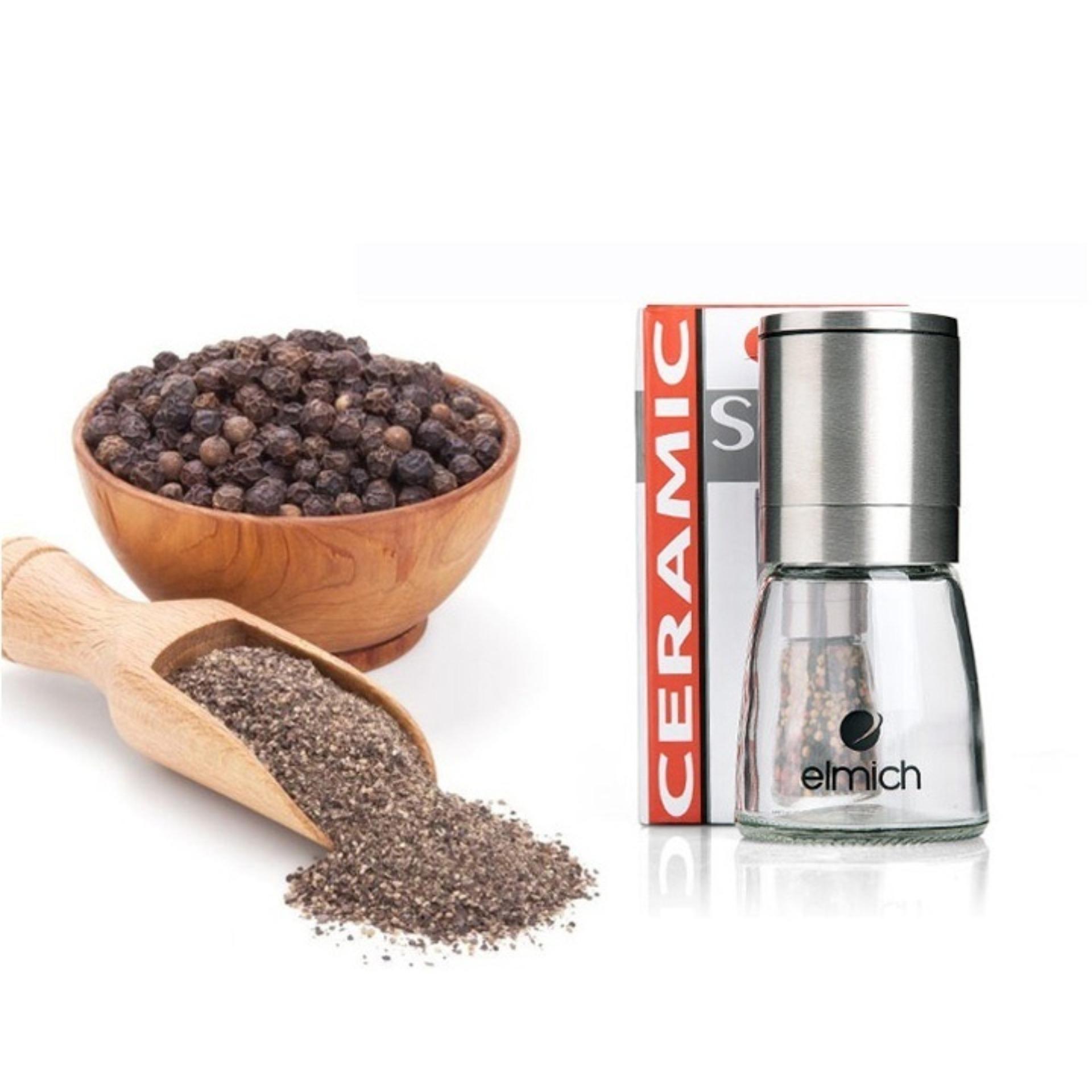 Lọ xay tiêu cầm tay ELMICH, dụng cụ xay đựng và rắc tiêu nhỏ gọn, lưỡi dao INOX chống gỉ