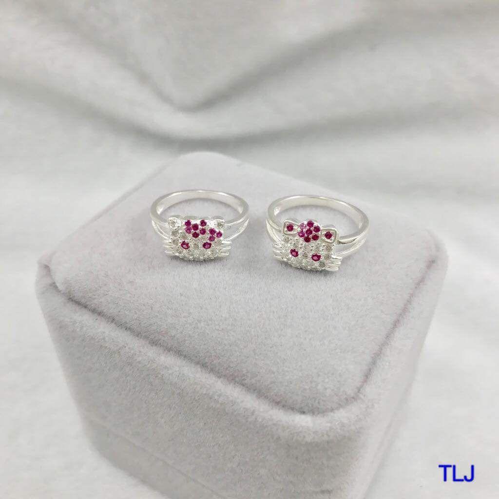 Nhẫn bạc kity cho bé gái ( giá 1 cái)