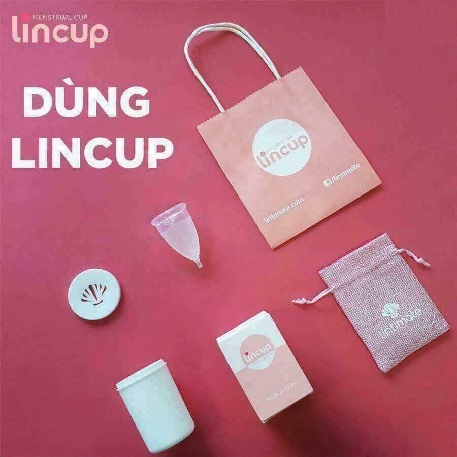 Cốc nguyệt san Lincup + Tặng cốc tiệt trùng + Túi vải nhập khẩu