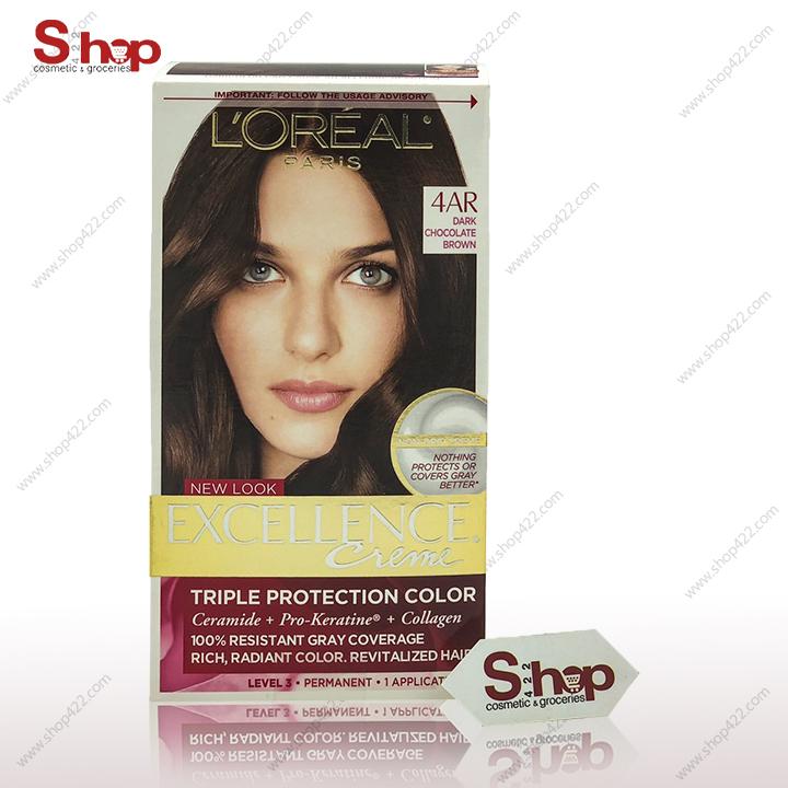 Thuốc nhuộm tóc Loreal Paris Excellence Creme số 4AR Dark Chocolate Brown