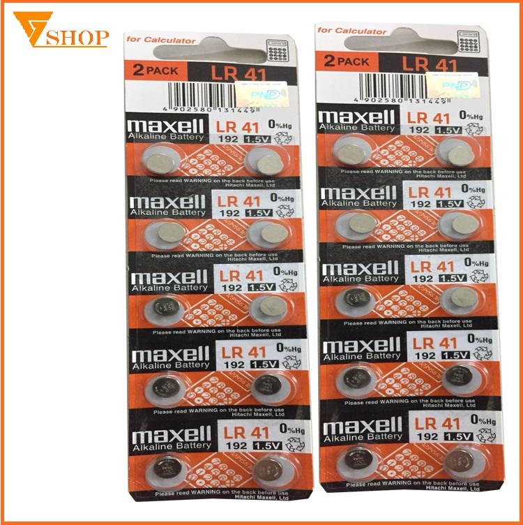 20 viên pin lr41 maxell , ag3