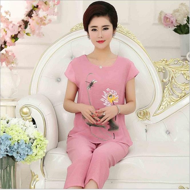 Bộ quần áo nữ mặc nhà dành cho tuổi trung niên (kèm ảnh thật)