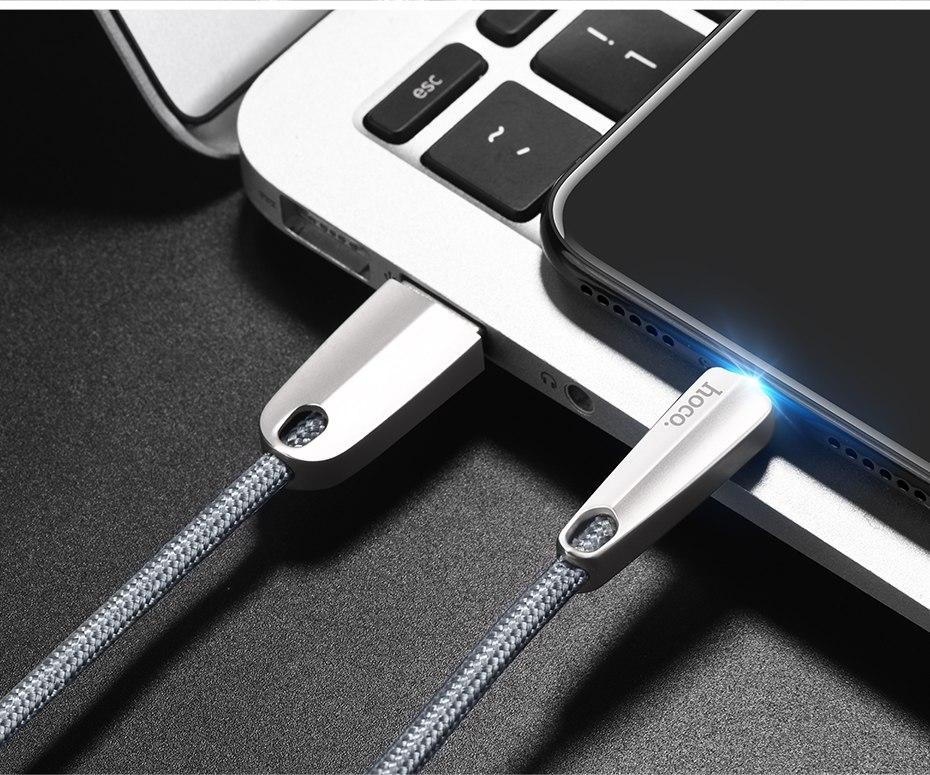 Cáp Lightning thông minh tự ngắt khi sạc đầy pin Hoco U35 ( Phiên bản 2019 nâng cấp của U11) cho iphone ipad dài 120cm - Vietstore